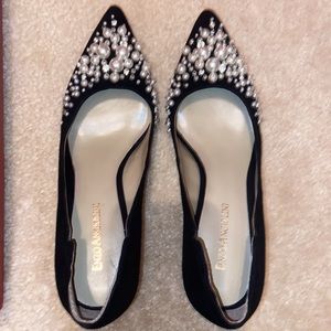 Escarpins Enzo Angiolini En Daim Noir - Taille 6M - Talons Très Hauts - Bon État